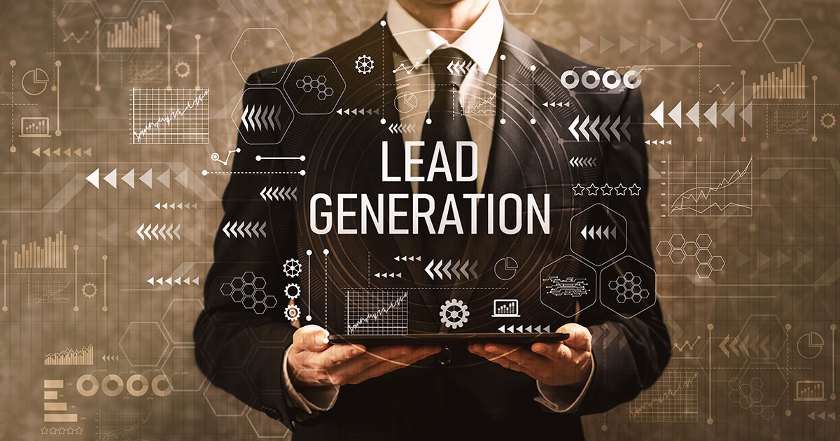 Graphic showing the many elements of lead generation for manufacturers